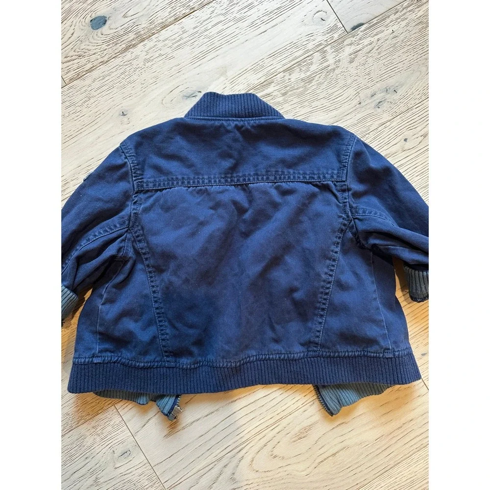 Genuine Kids from OshKosh Navy Blue Cotton Bomber Jacket Boys 18M Utility Zip Up